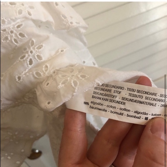 Zara White Eyelet Sleeveless Blouse - Picture 6 of 6